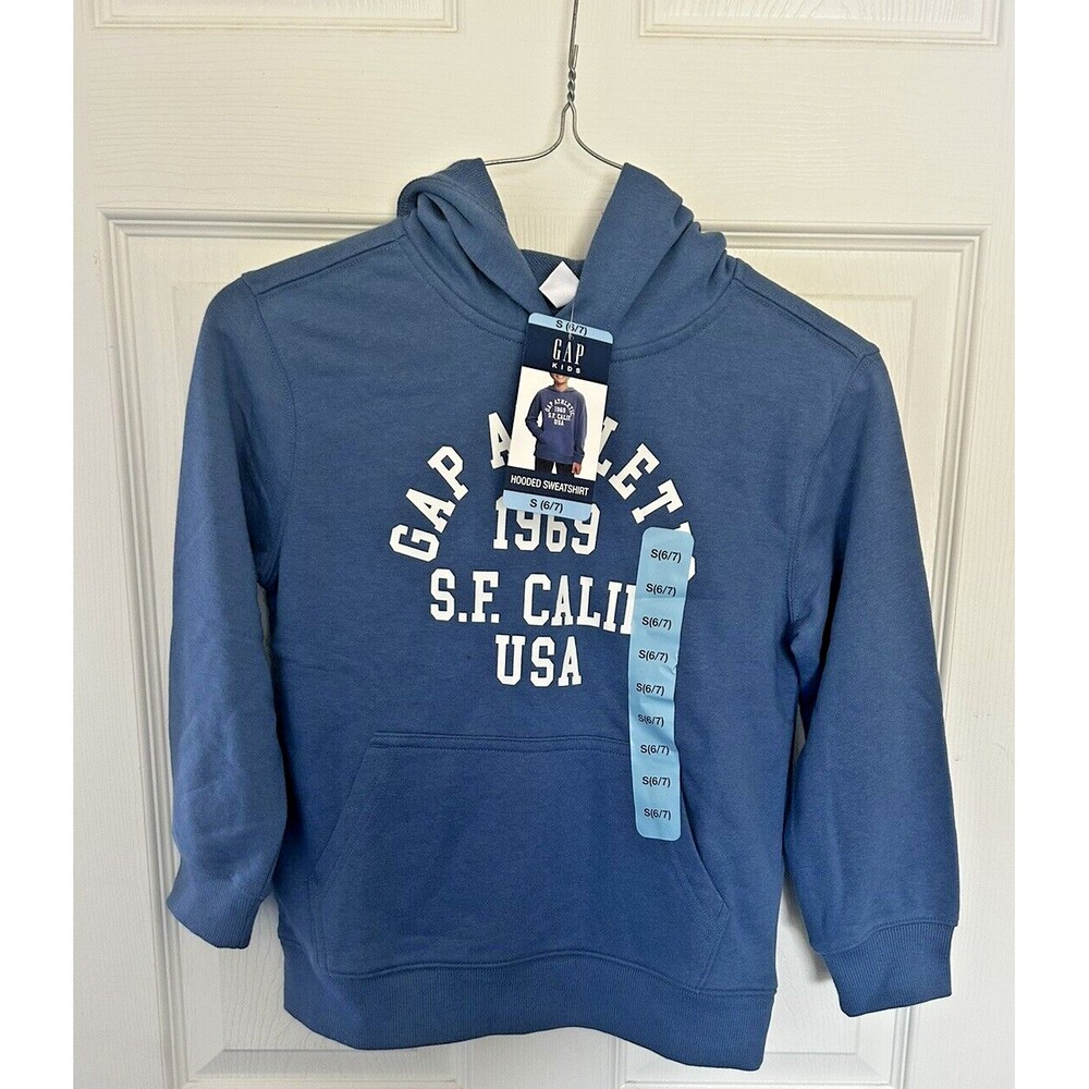 Gap Kids‎ Hooded Sweatshirt Hoodie Unisex Girls Boys Small 6/7 Dutch Blue BxOO